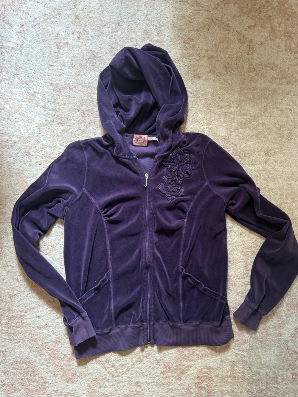 Vintage Y2K Juicy Couture Zip-Up Jacket with floral embroidery